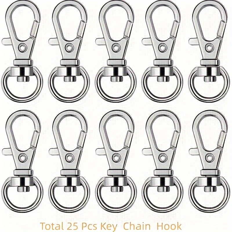 5x Snap Hooks Lanyard Keychain Clips 1 1/4 with 1/2 Split Rings, Spring  Loaded