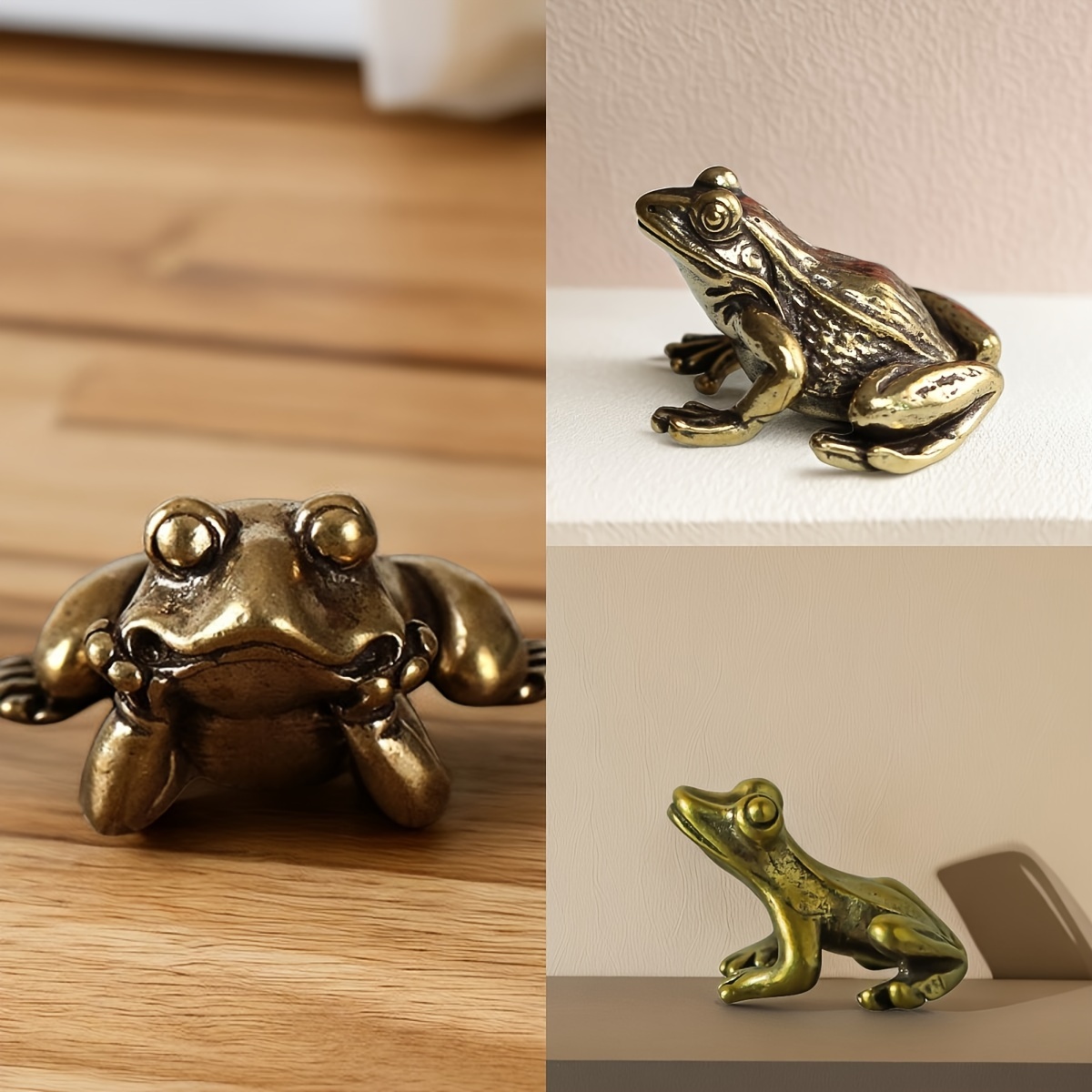 Brass Frog Figures Funny Brass Lying - Temu Canada