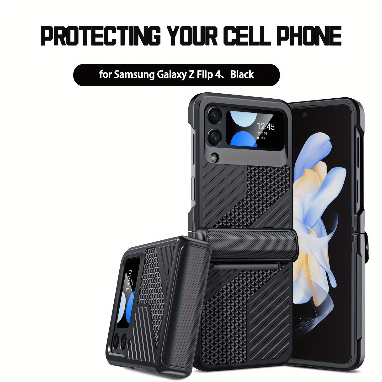 SHIEID Funda para Samsung Z Flip 4, Galaxy Z Flip 4 con protección de  bisagra, funda para Samsung Flip 4 con protector de pantalla compatible con