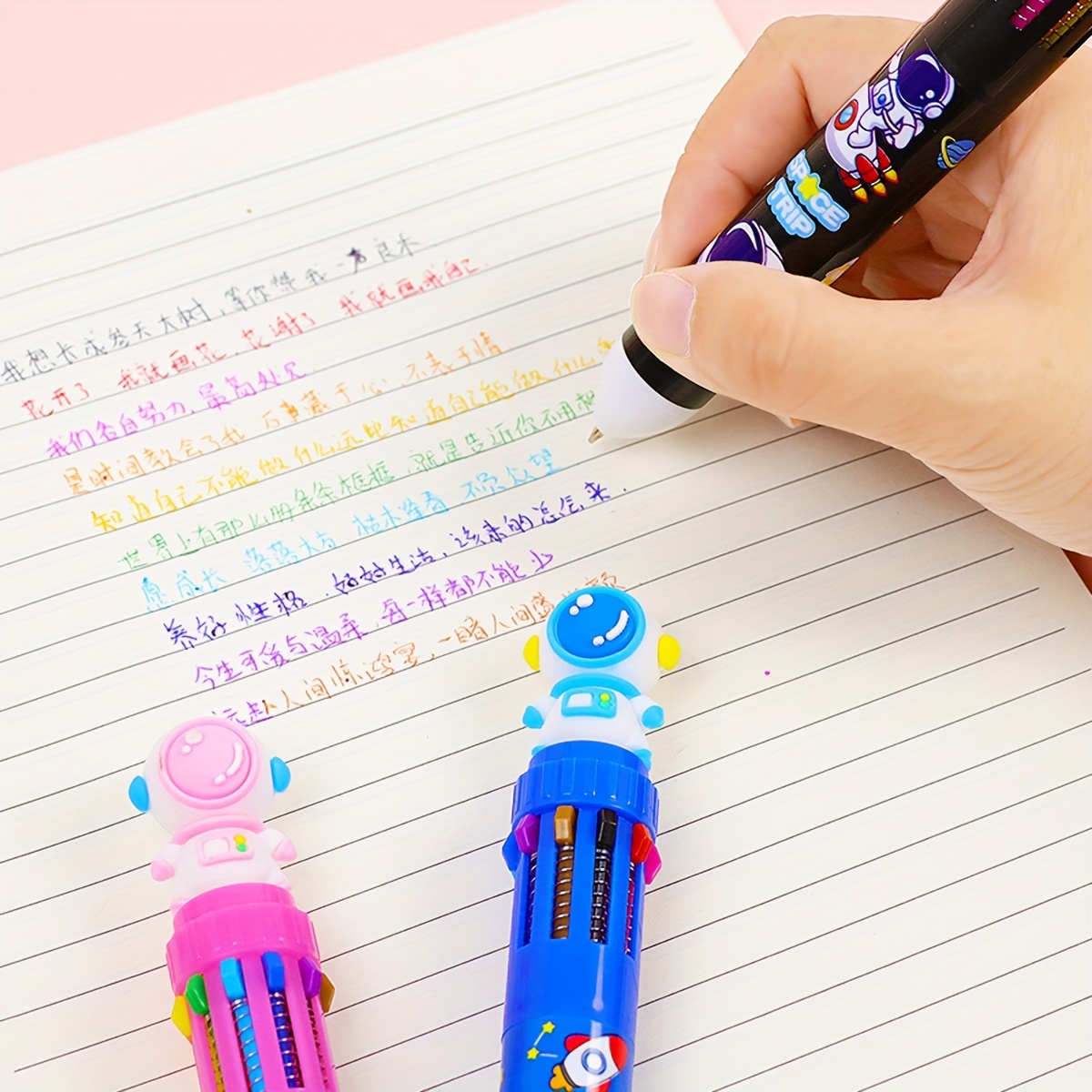 10 Colors Cartoon Astronaut Ballpoint Pen School Office Supplies Stationery  Papelaria Escolar Multicolored Pens Colorful Refill - AliExpress