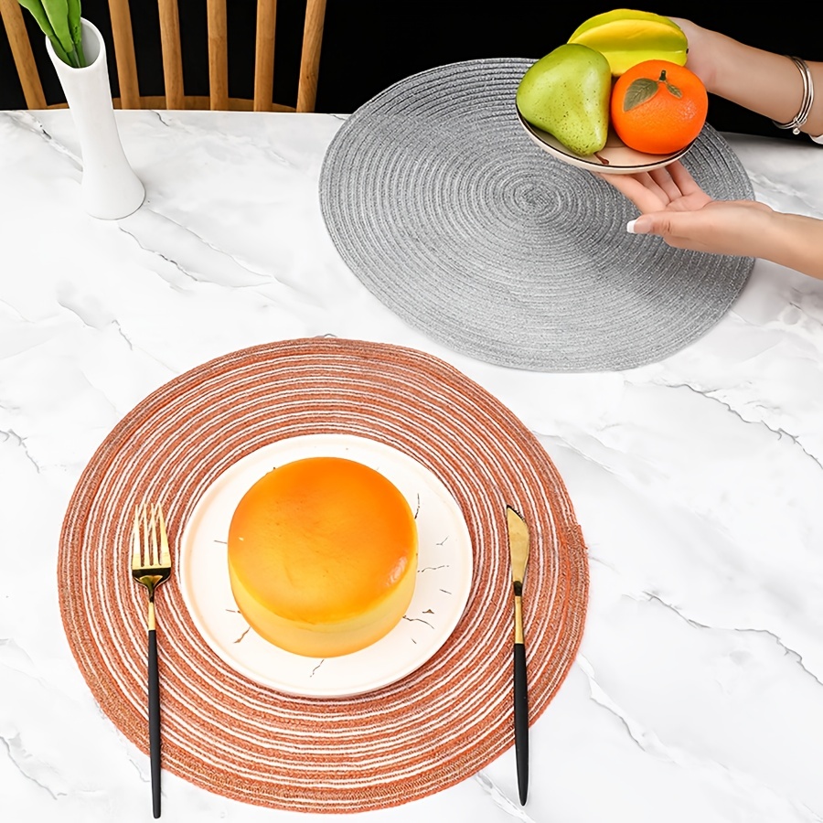 Round Pvc Placemats Solid Color Light Luxury Pads Heat - Temu