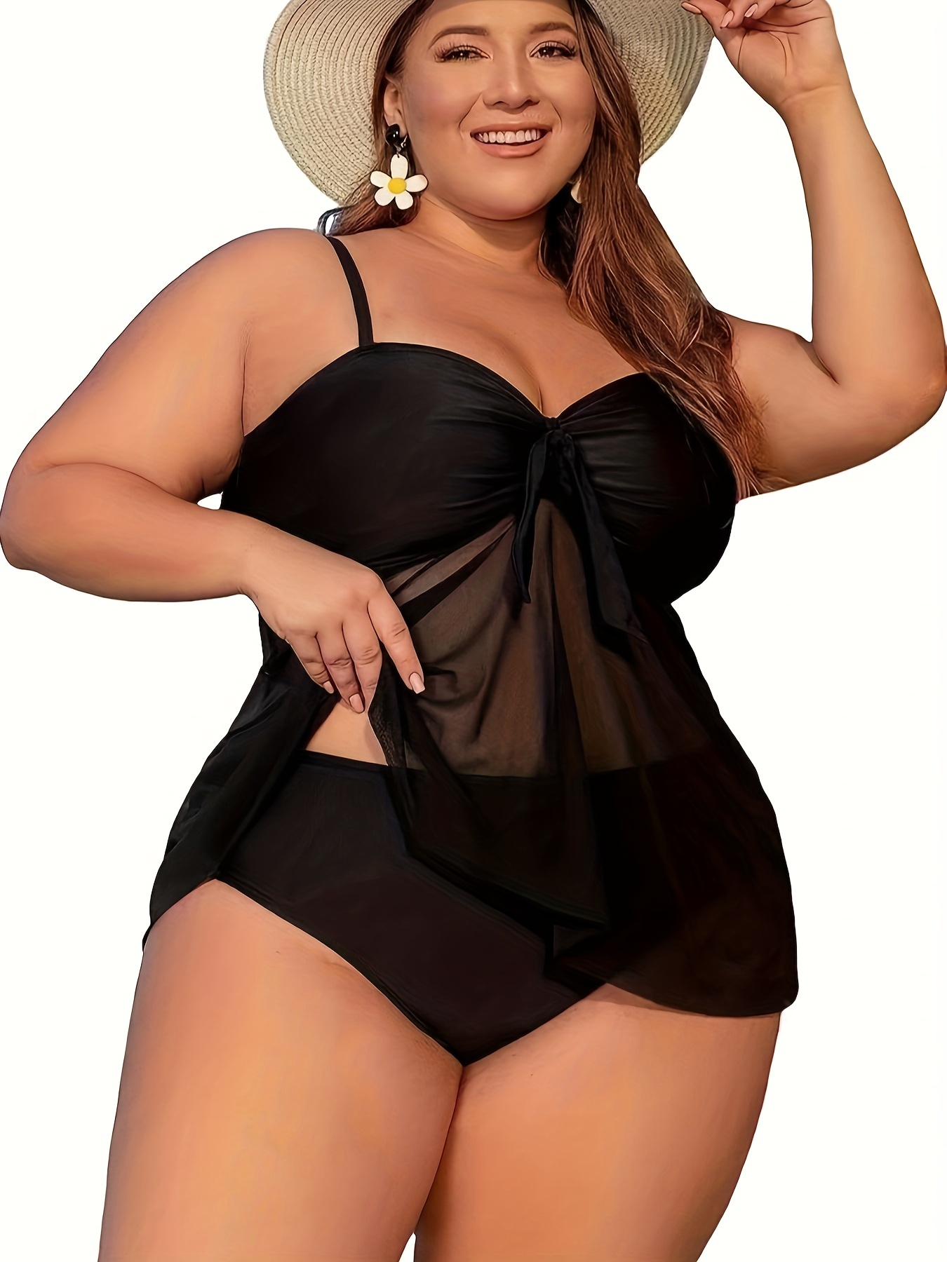 Conjunto Tankini Sexy Talla Grande Traje Baño Dos Piezas - Temu