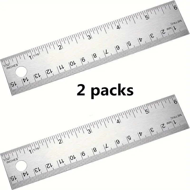 2 Packs Stainless Steel Cork Back Rulers, Metal Ruler Set, Non Slip  Straight Edge Cork Base Rulers With Inch And Metric Graduations For School  Office