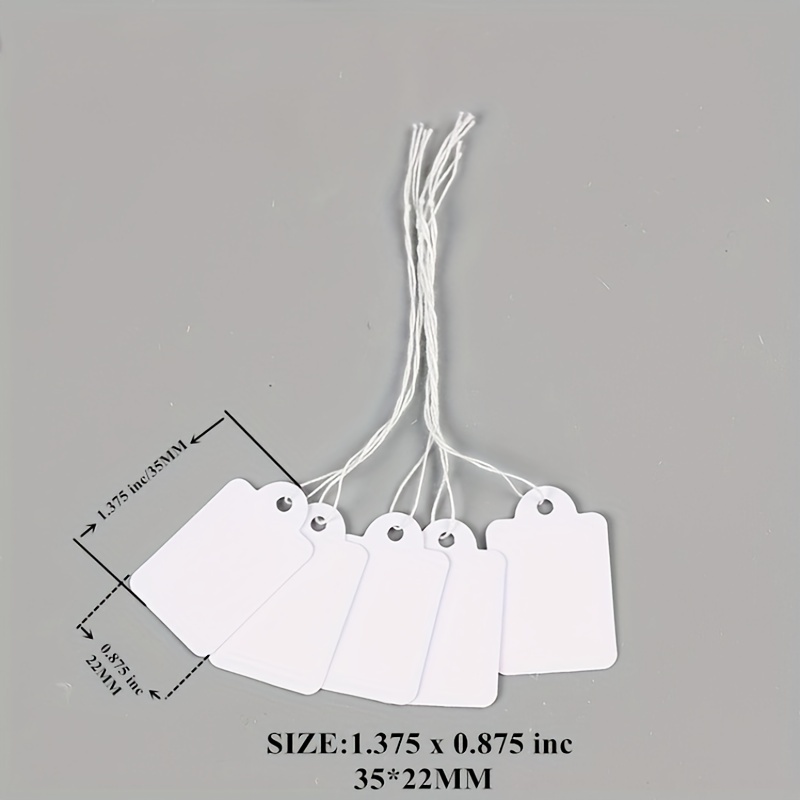 500Pcs Mini Paper Price Tag Size Label String Tie for Jewelry Clothing  Display