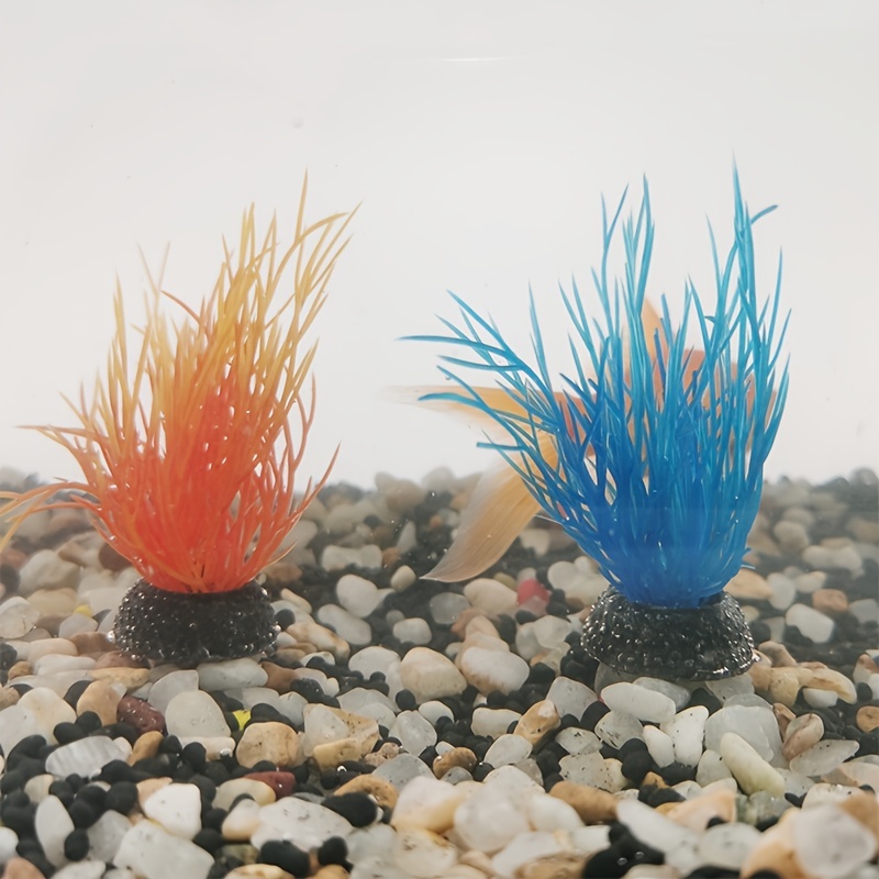 Plastic Fish Tank Plant Decorations Artificial Seaweed Water Plants For