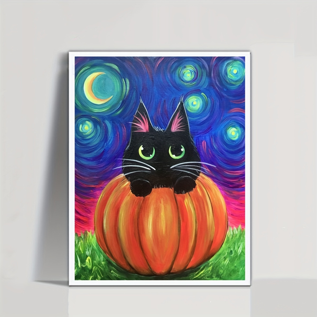 Halloween Diamond Art Painting Kits For Adults Black Cat 5d - Temu