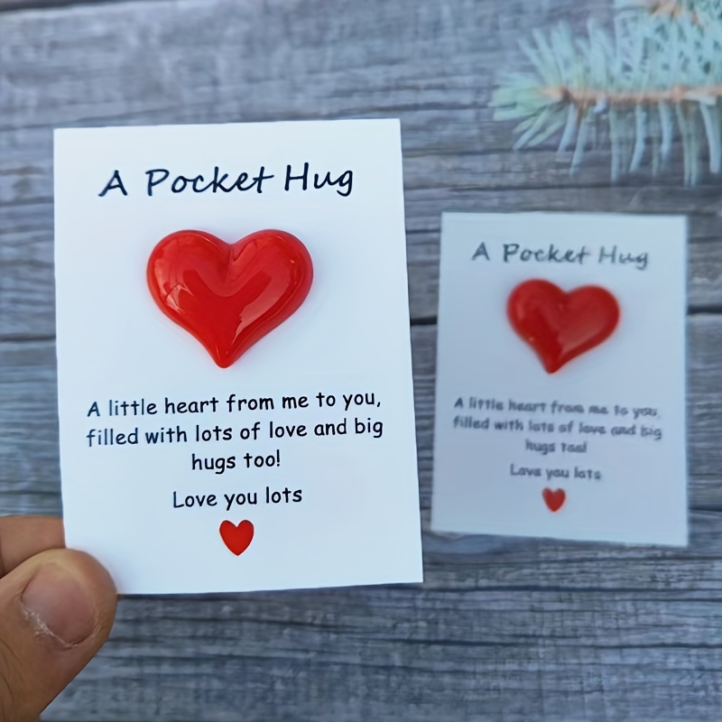 1pc, A Tiny Little Pocket Hug Poem Card, Isolation Gift, Hug Token,  Thinking Of You Gift Cute Resin Animal Decoration With Encouraging Greeting  Card
