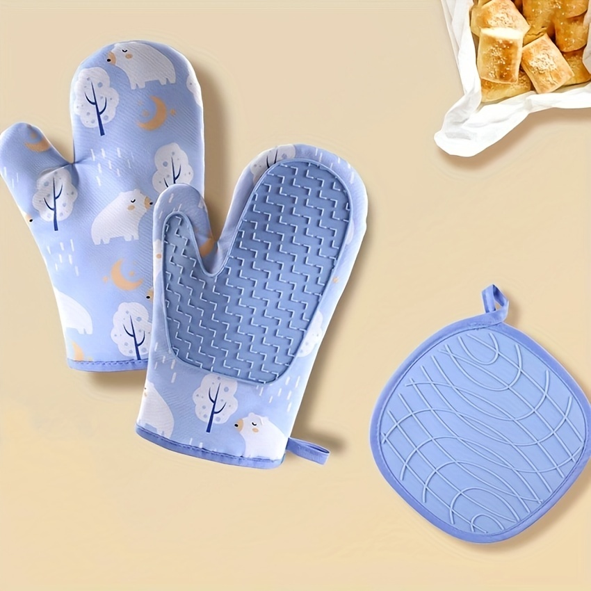 1 Oven Mitts Oven Gloves Pads Cooking Insulation Pot pad potholders Bake  Oven Gloves Oven Gloves Mitts Kitchen Mittens Decorative Kitchen Anti-Scald