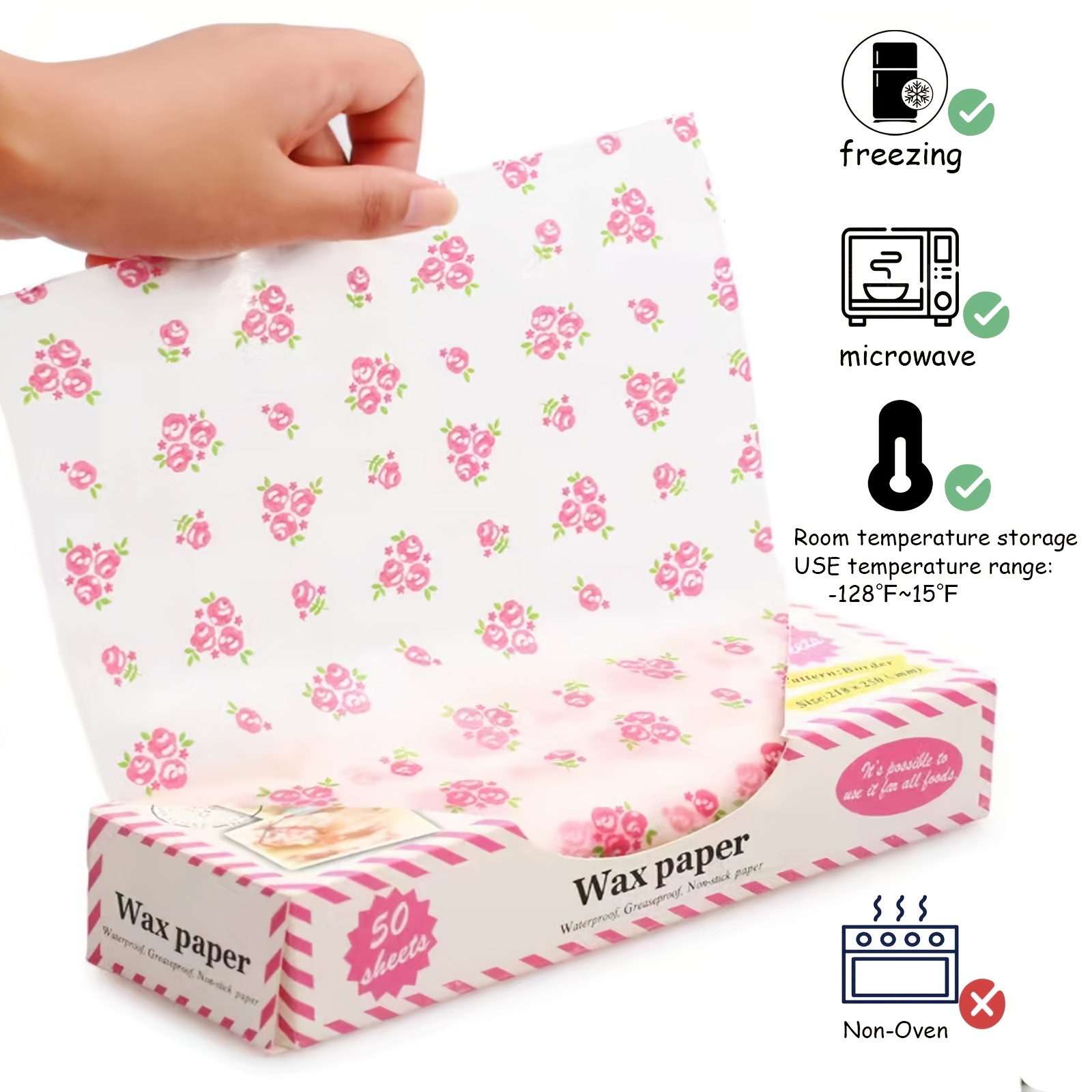 50pcs Wax Paper Disposable Food Wrapping Greaseproof Paper Soap Packaging Paper, Size: One Size