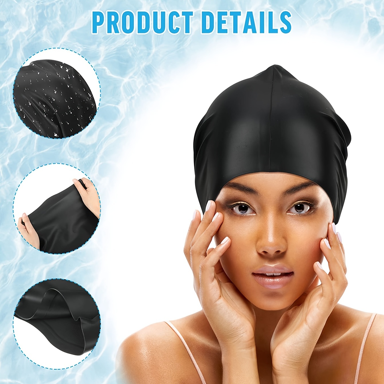 Silicone Swimming Long Hair Extra Large Waterproof - Temu Canada
