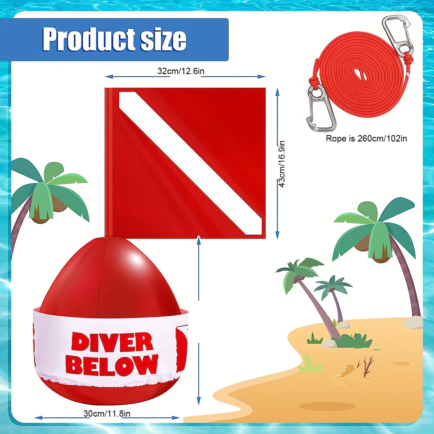 Dive Flag Float and Cover with Pole Assembly Kit - Dive Flags, Floats &  Light Markers 