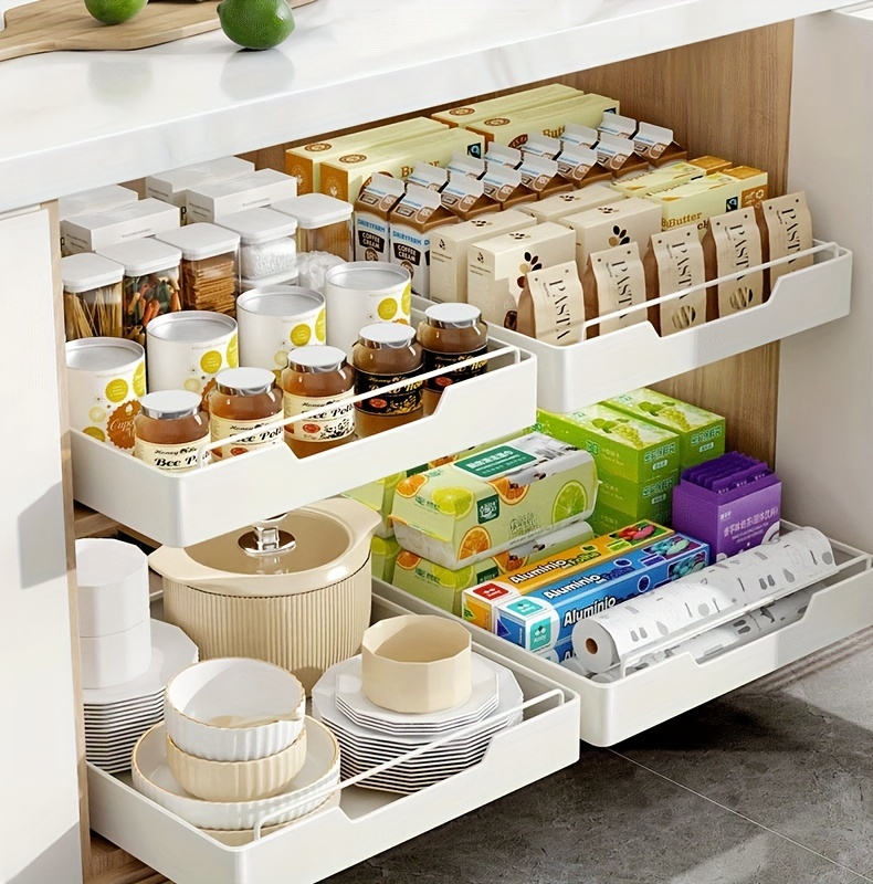 Cabinet Space saving Storage Rack Drawer Pull Out Spice Rack - Temu