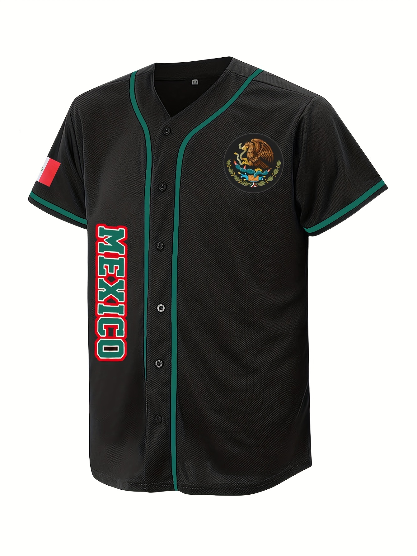 Men's Classic Design Mexico #56 Baseball Jersey, Retro Baseball Shirt, Slightly Stretch Breathable Embroidery Button Up Sports Uniform for Training