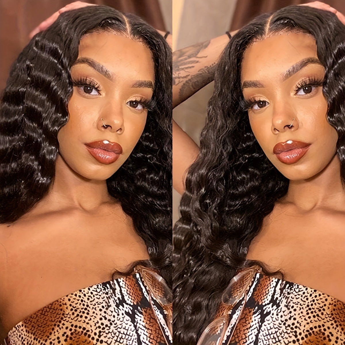 Long Synthetic Curly Wig Deep Wave 4 1 Lace Front Synthetic Temu