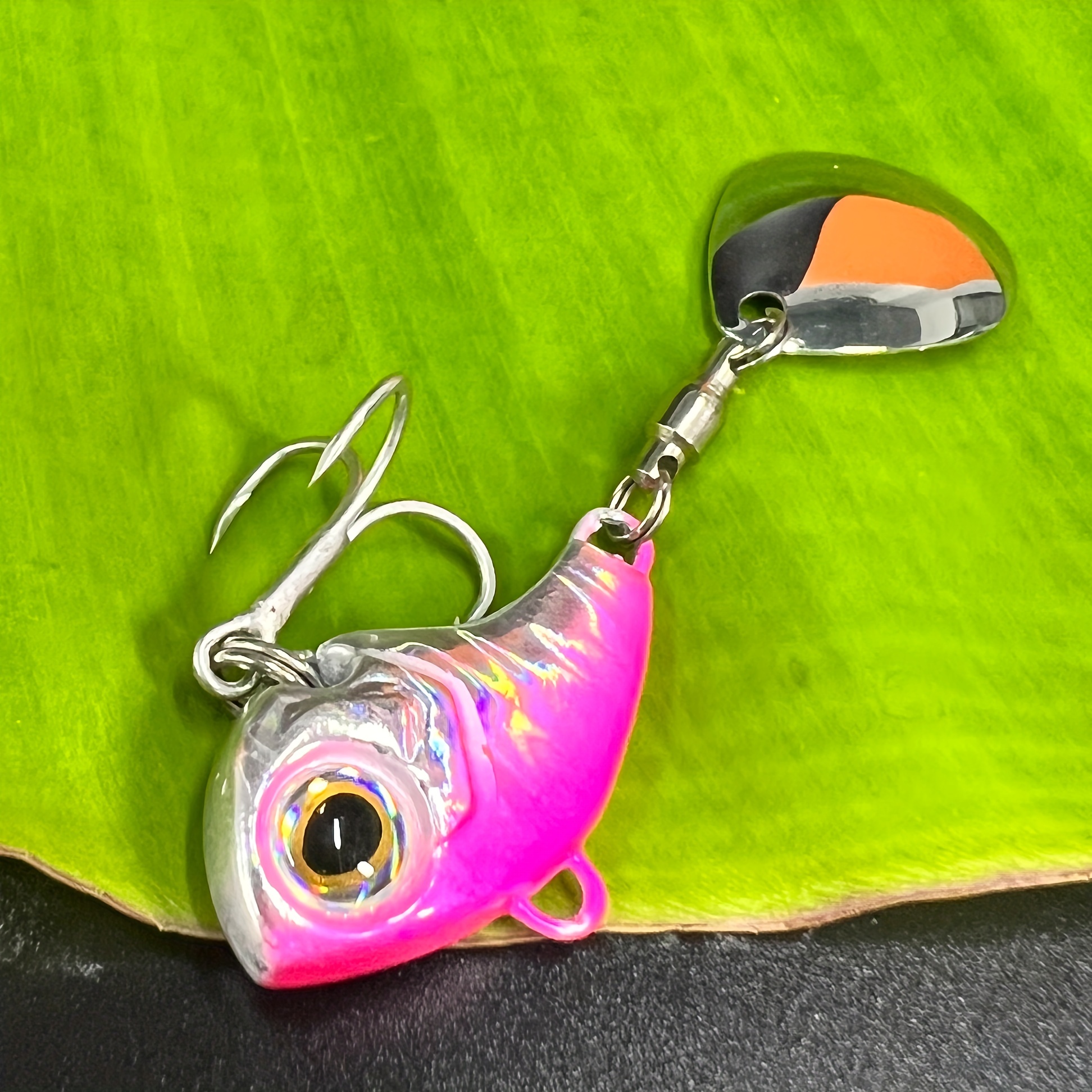 1pcs Rotating Metal Vib Vibration Bait Spinner Spoon Fishing Lures