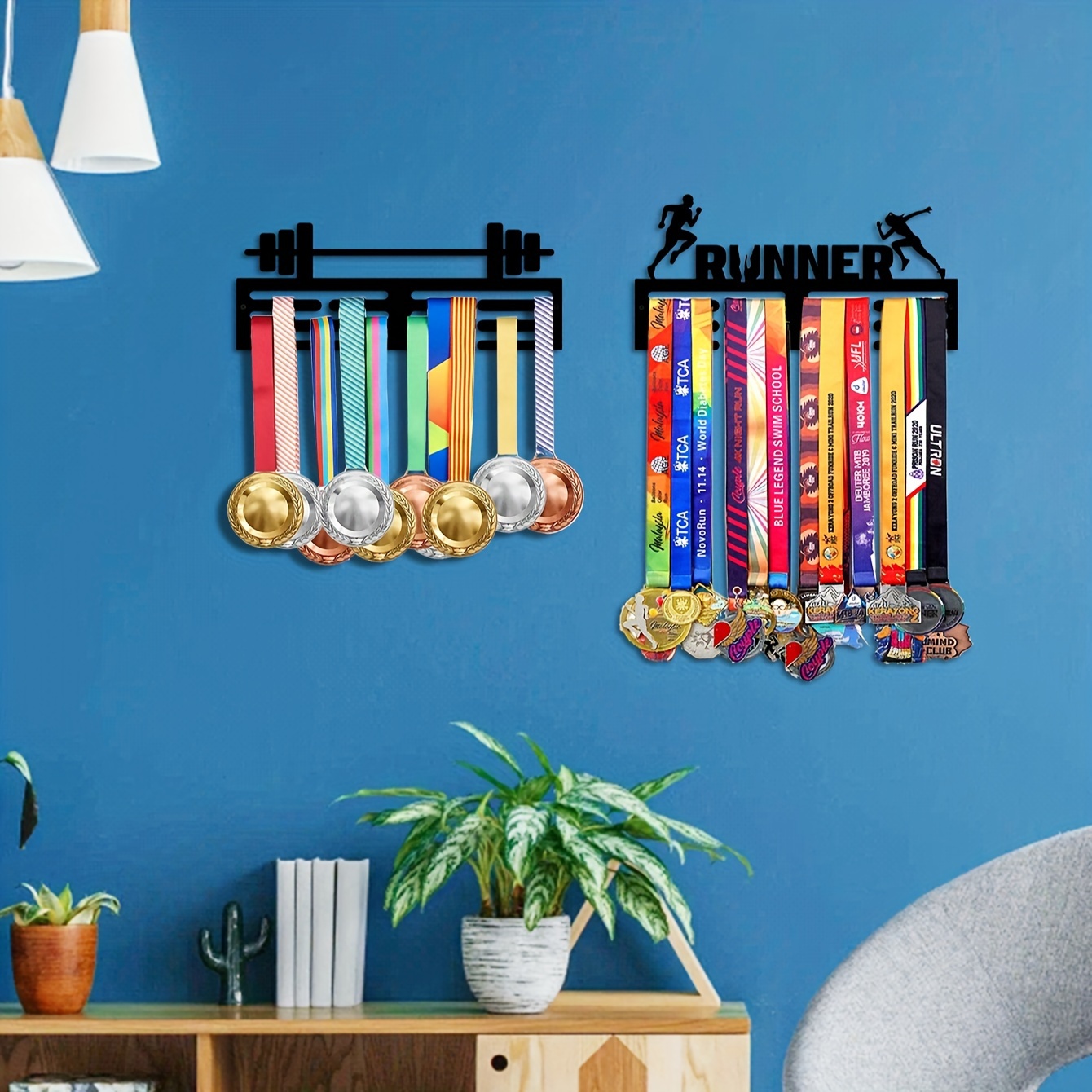 Présentoir de médailles, organisateur de rangement pour médailles de  récompense, cadre de médaille de marathon, boîte de rangement décorative  pour badge, présentoir de médailles, cadre en bois : : Maison