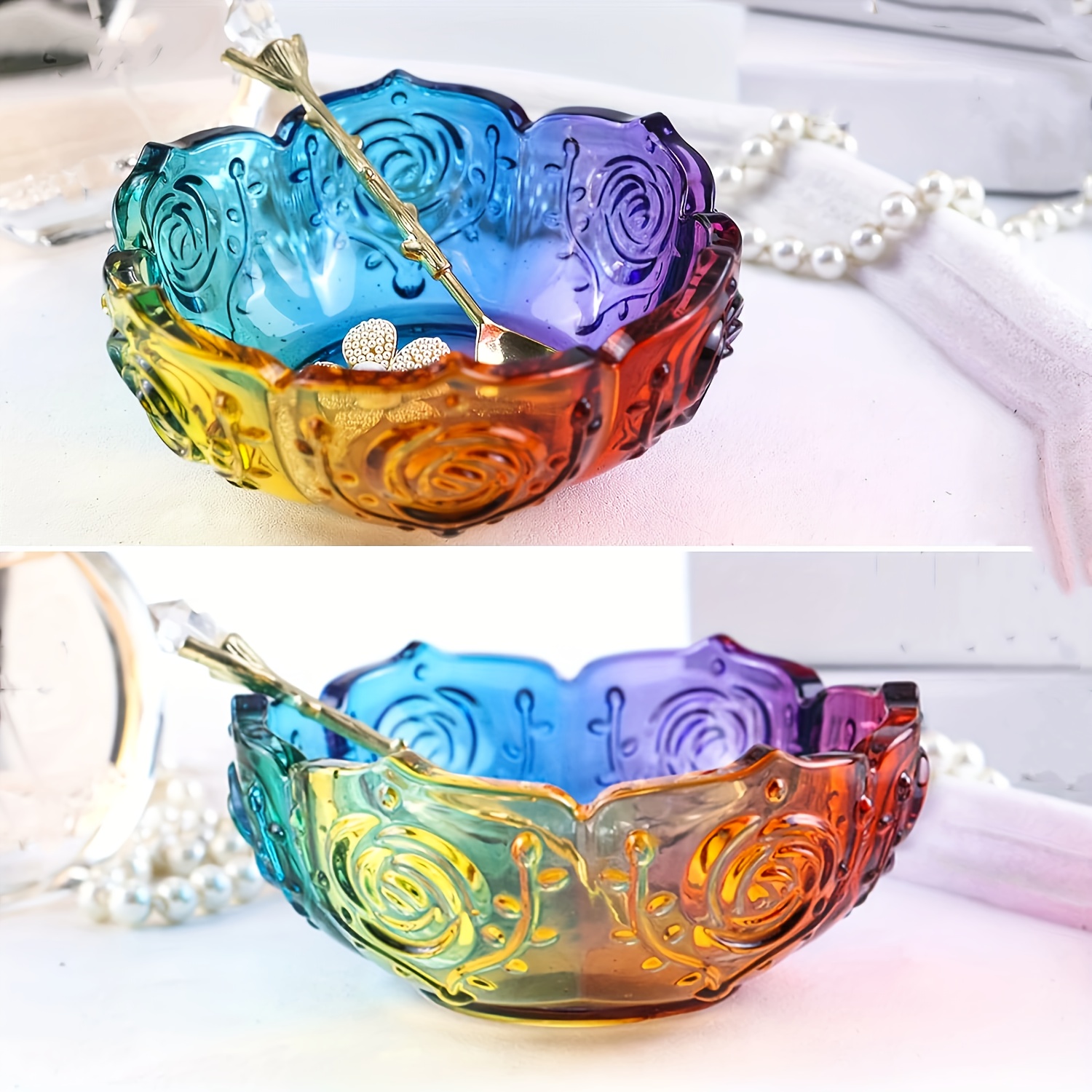 Diy Resin Mold Lotus Bowl Mold Candle Holder Mold Flower - Temu