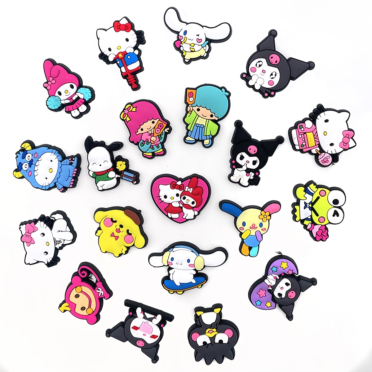 10pcs Hello Kitty Series Shoe Charms Clogs Bubble - Temu