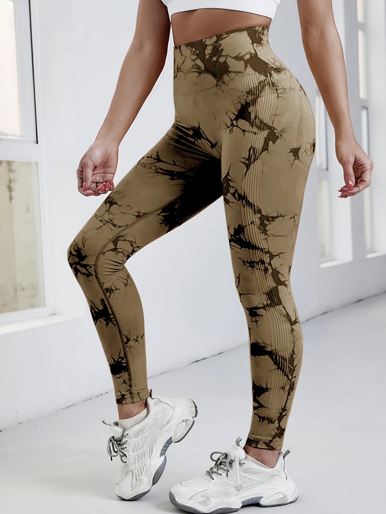 Seamless Softness Tie Dye Sports Leggings - Temu