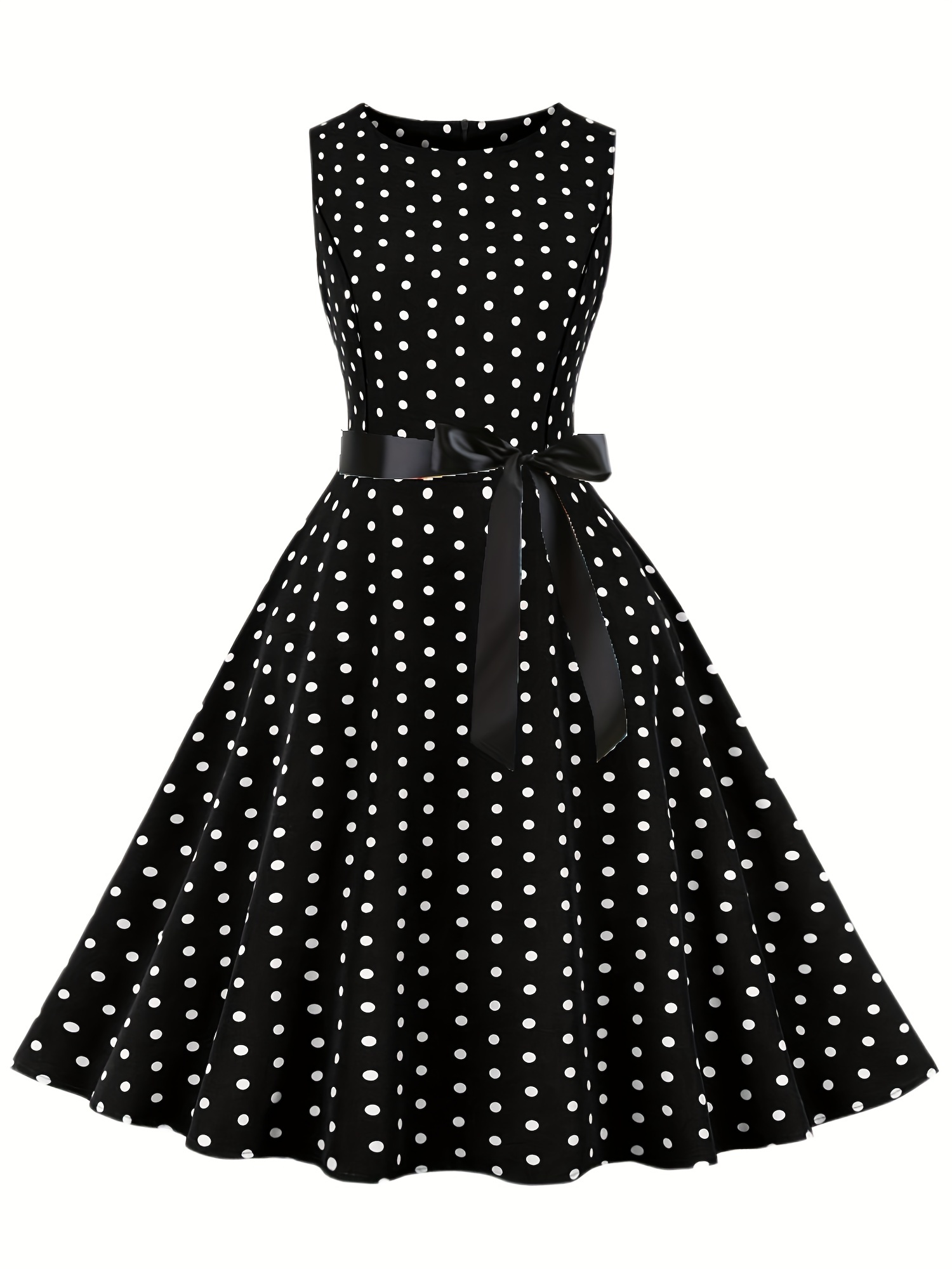 Polka Dot Retro Dress Sleeveless - Free Shipping for New Users - Temu