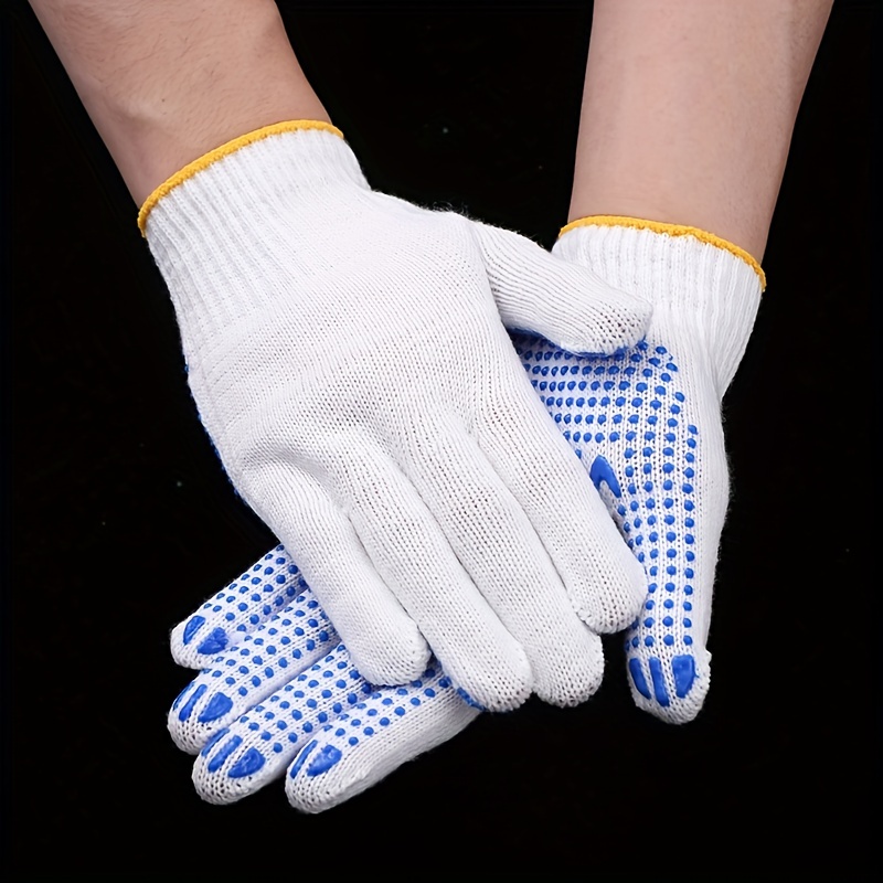 6 Pairs Safety Working Gloves Black Pu Polyester Cotton Glove Industrial  Protective Work Gloves or Construction Security Garden
