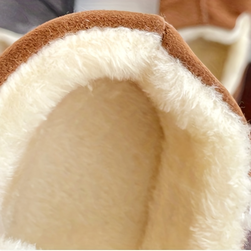 Women's Winter Snow Boots Low Round Toe Fluffy Shoes