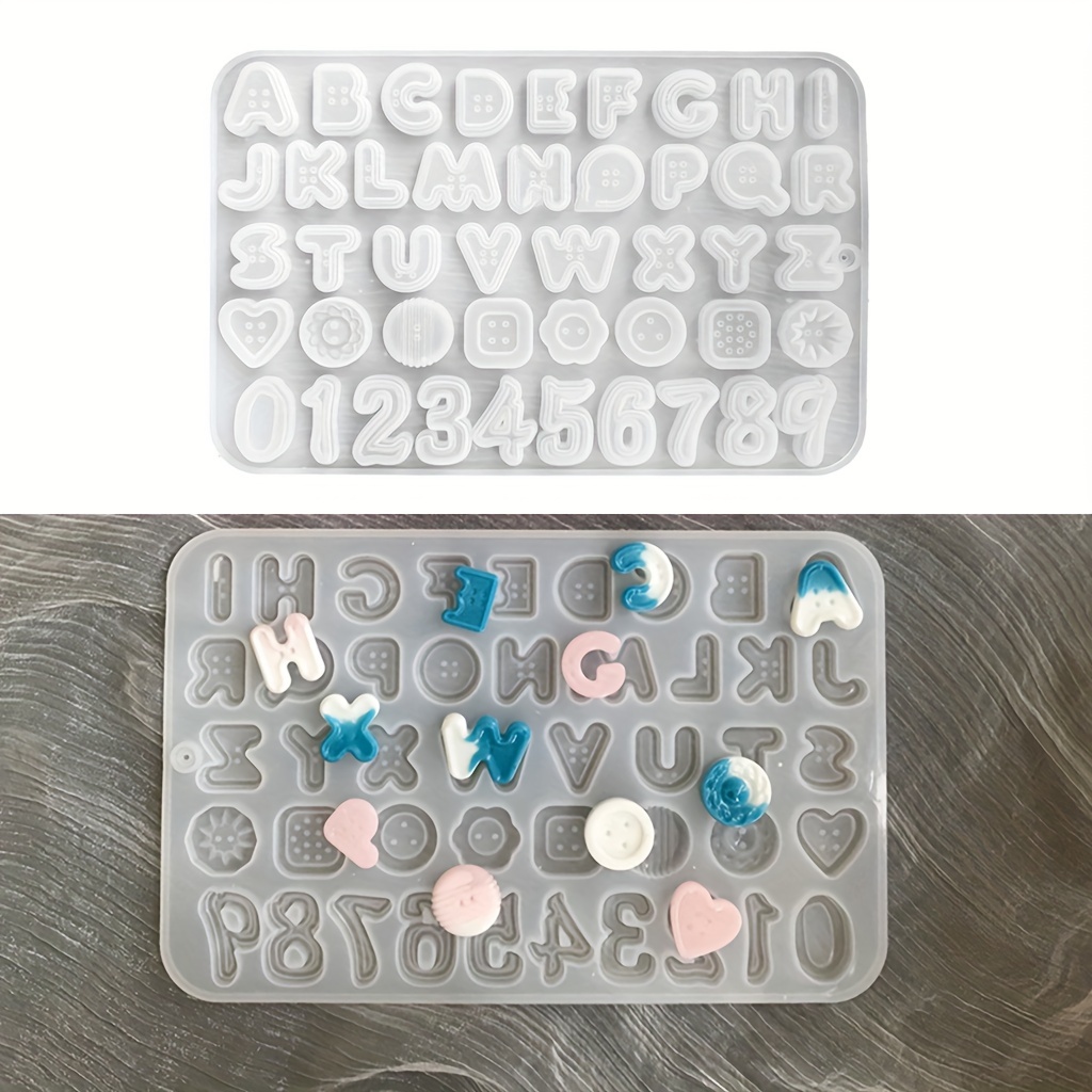 Letter molds Backward, Letter Number Silicone Molds for Resin, Epoxy Molds  for Making Keychain Pendant Jewelry, DIY Sugar Cake Craft Casting Molds Set