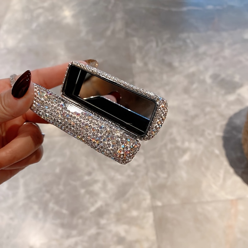 Gold Rhinestone Mirror Metallic Mini Handbag