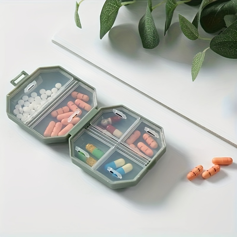 1pc Portable 6-Compartment Pill Organizer for Daily Medication