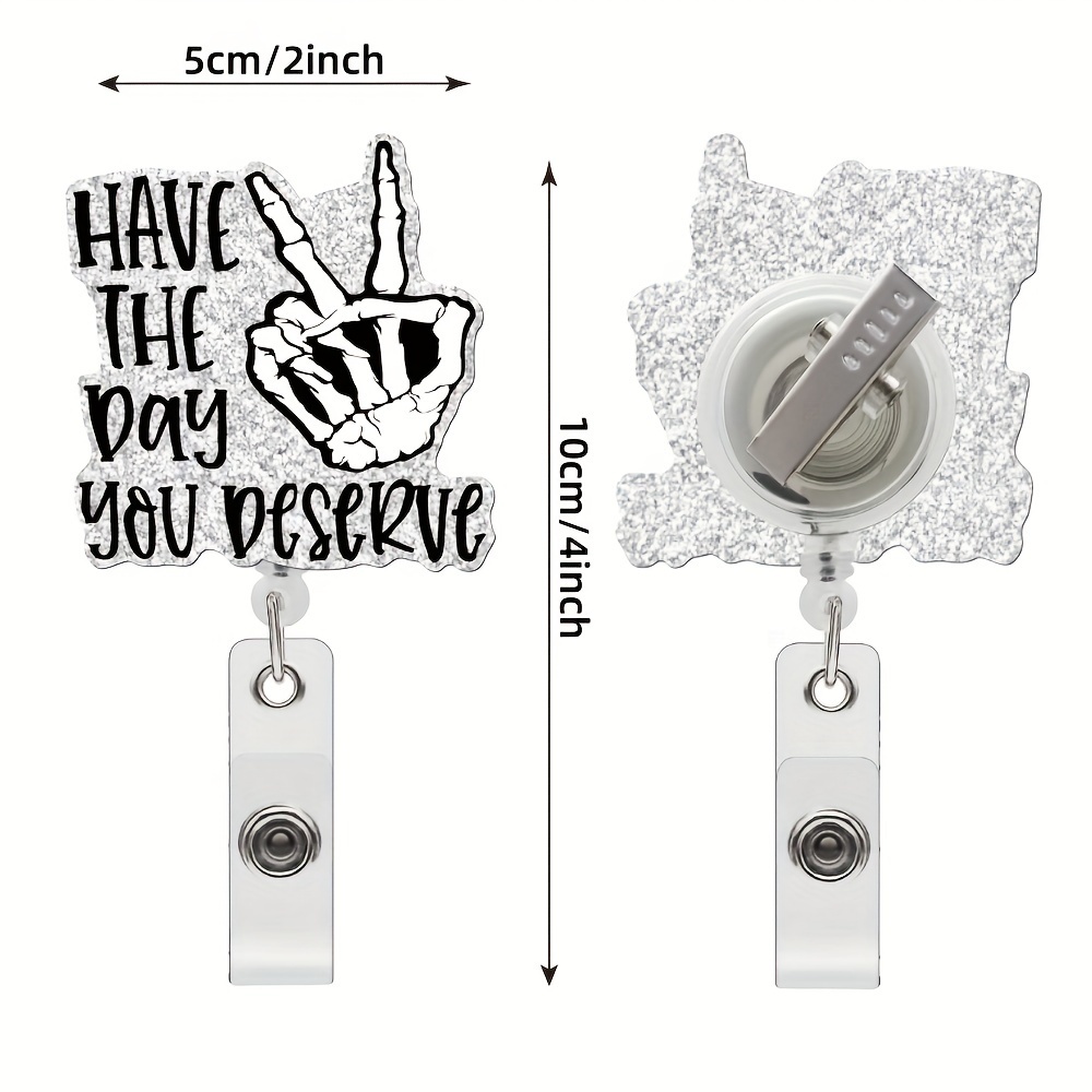 Retractable ID Badge Holder, ID Badge Reel, Funny Sayings, Button