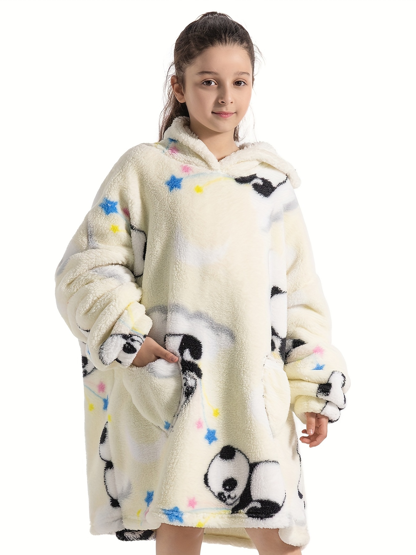 Kids Oversized Onesie Sleepwear Blanket Hoodie Soft Warm - Temu
