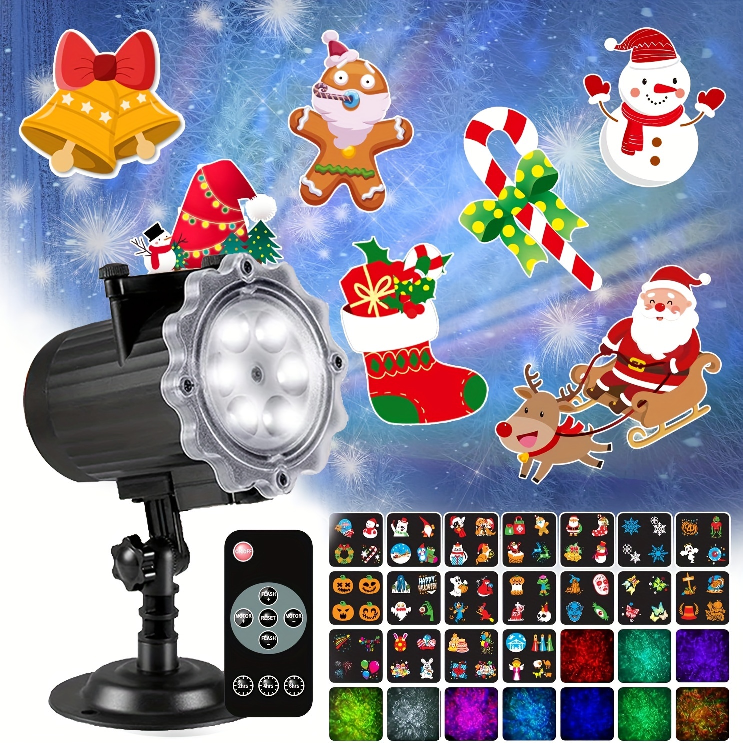 Christmas Lights Projector,Waterproof IP65 Indoor Motion Remote Control 10W  LED