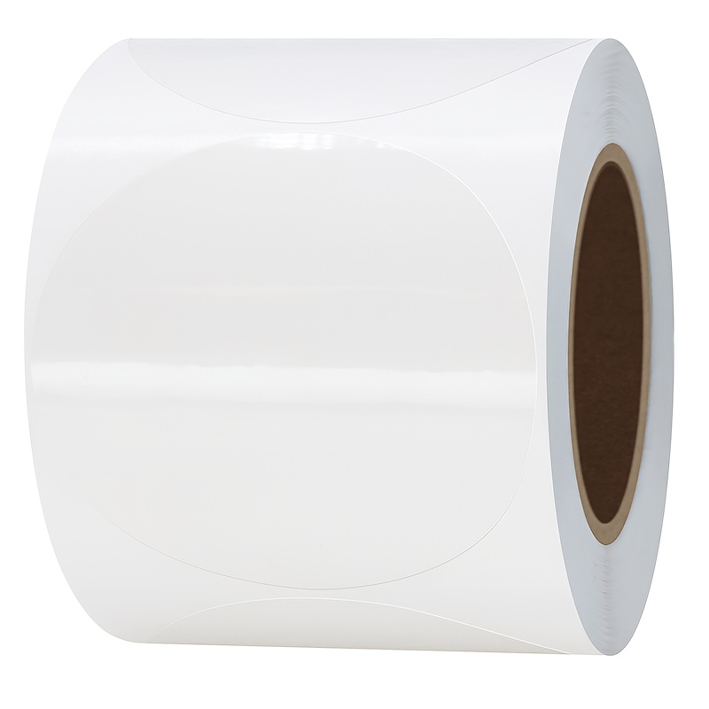 

1 Roll 300 Sheets 51mm Round Transparent Adhesive Label Sticker Roll 40mm Tube Core, Transparent Pet Material, 2 Inch Round Gauge Label, Universal Style