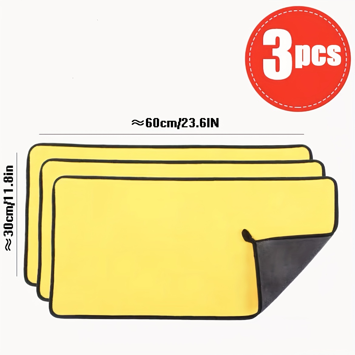 3pcs Thickened Car Wash Towels Absorbent Scrubbers Microfiber Car Interior Cleaning Towels
