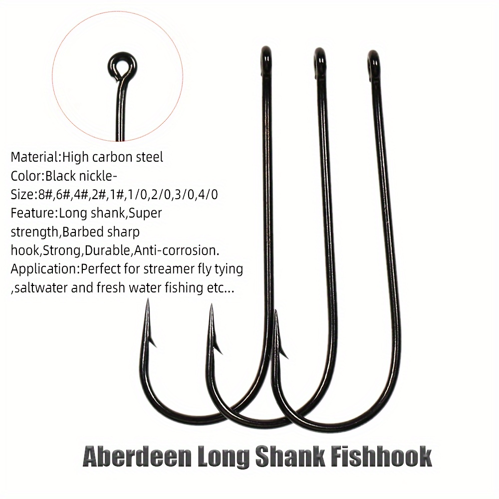 Aberdeen Long Shank Hook For Saltwater Freshwater Streamer - Temu