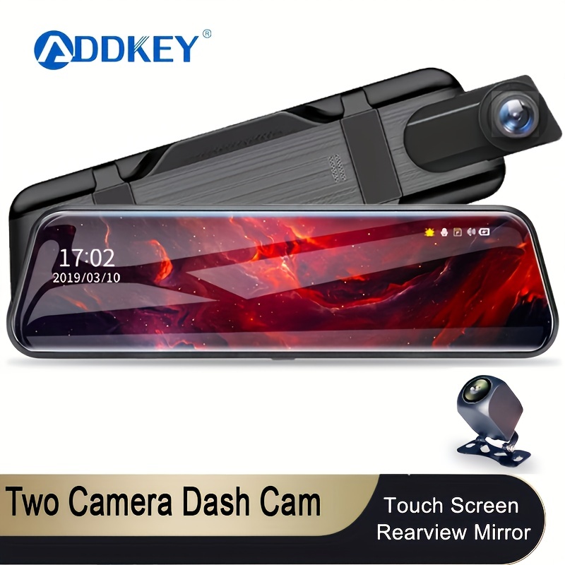 Cámara inalámbrica Carplay Android Auto Dash Cam, 11.26 pulgadas espejo  retrovisor cámara frontal y trasera para coche HD IPS pantalla táctil