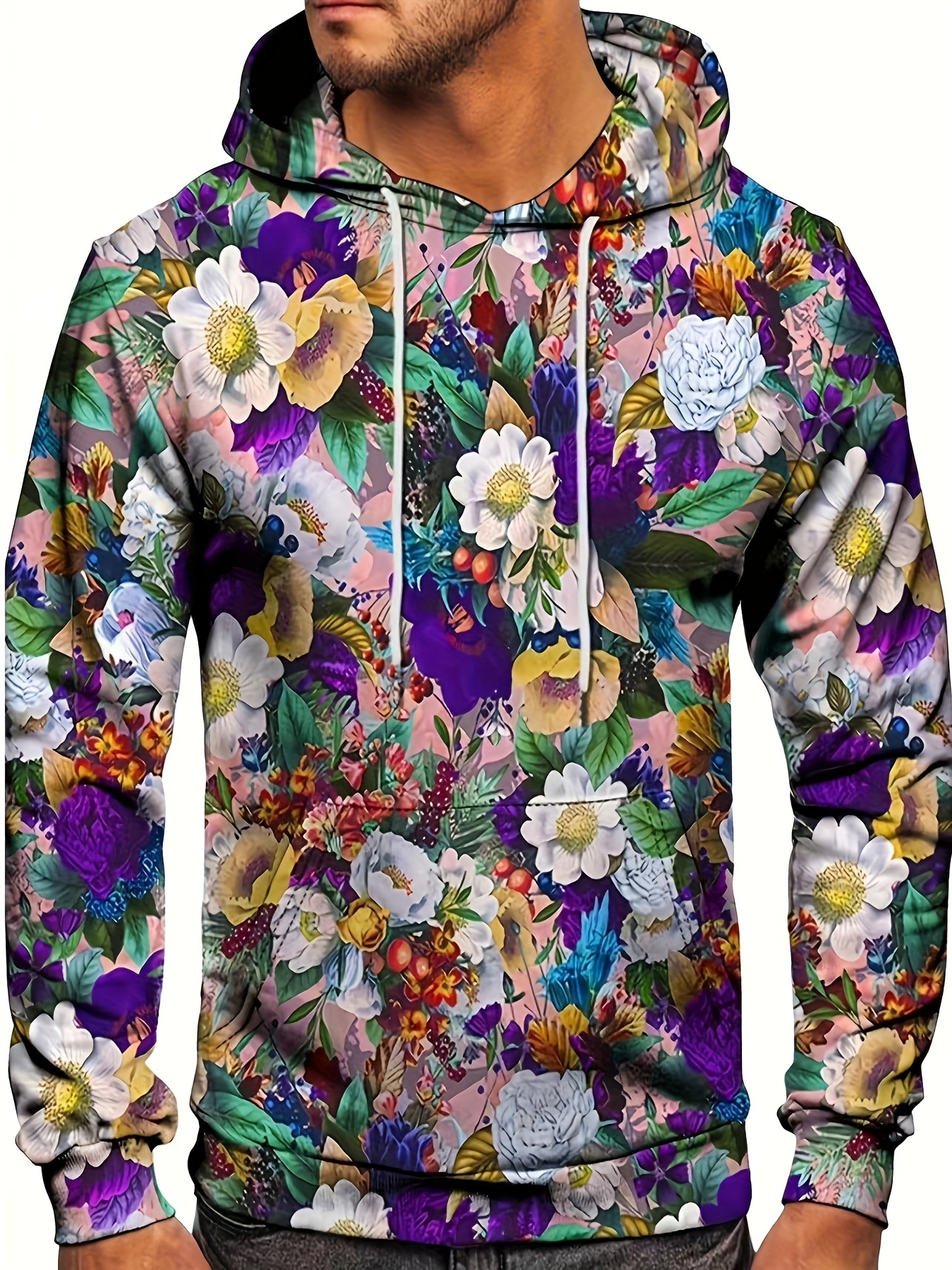 Oversized Floral Pullover Hoodie Falling for Floral Unisex 