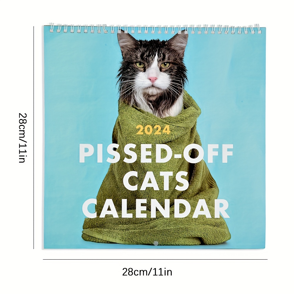 2024 Cute Cat Calendar Pissed off Cats Calendar Angry - Temu