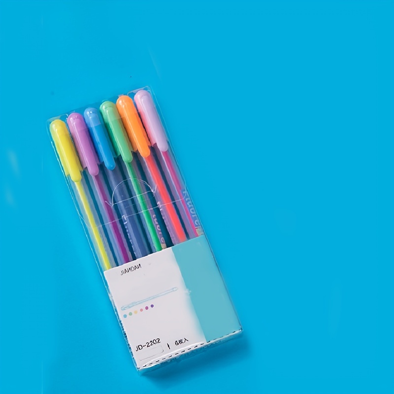 Colorful Gel Pen Creative Journal Pen Multi-color Pen Glitter Color Pen Six- color Set - Temu Italy