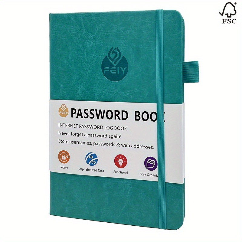 Clever Fox Password Book with Alphabetical tabs. Internet Address Organizer  Logbook. Medium Password Keeper for Website Logins (Lavender)