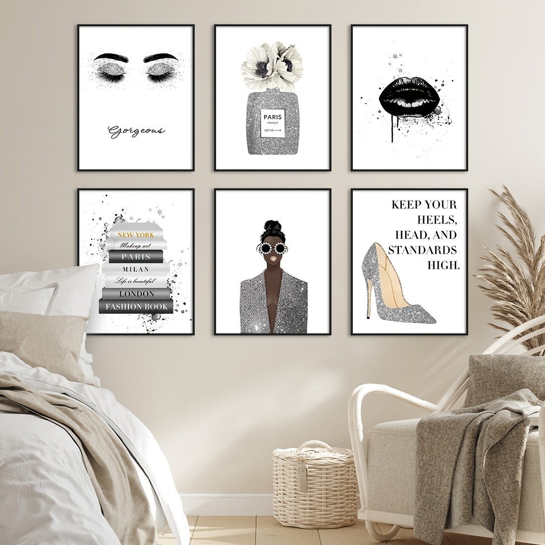 Designer Shoes Wall Art - Fashion Design Poster print - Books of Glam Wall  Decor - Glamour Home Decor - Luxury Gifts for Women - Girls Bedroom, Living