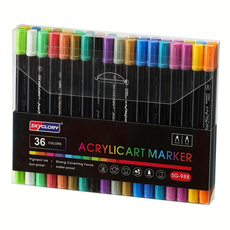 Skyglory Cross Border Acrylic Marker Pen Economic Pack Art Color Pen  Waterproof Diy Pen Double Headed Marker Pen - Office & School Supplies -  Temu