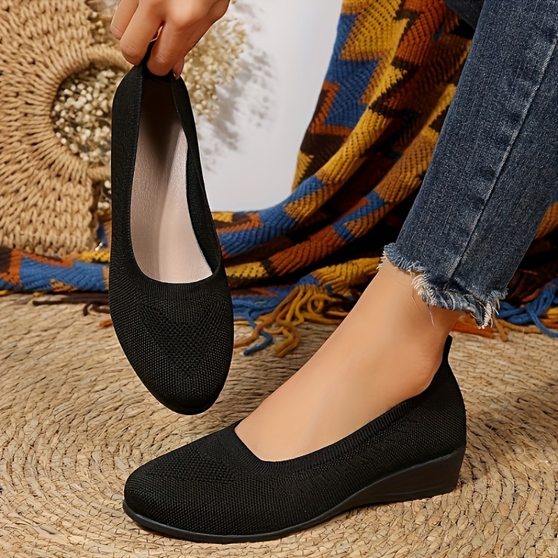 Women's Solid Color Flat Shoes Comfy Slip Soft Sole Shoes - Temu