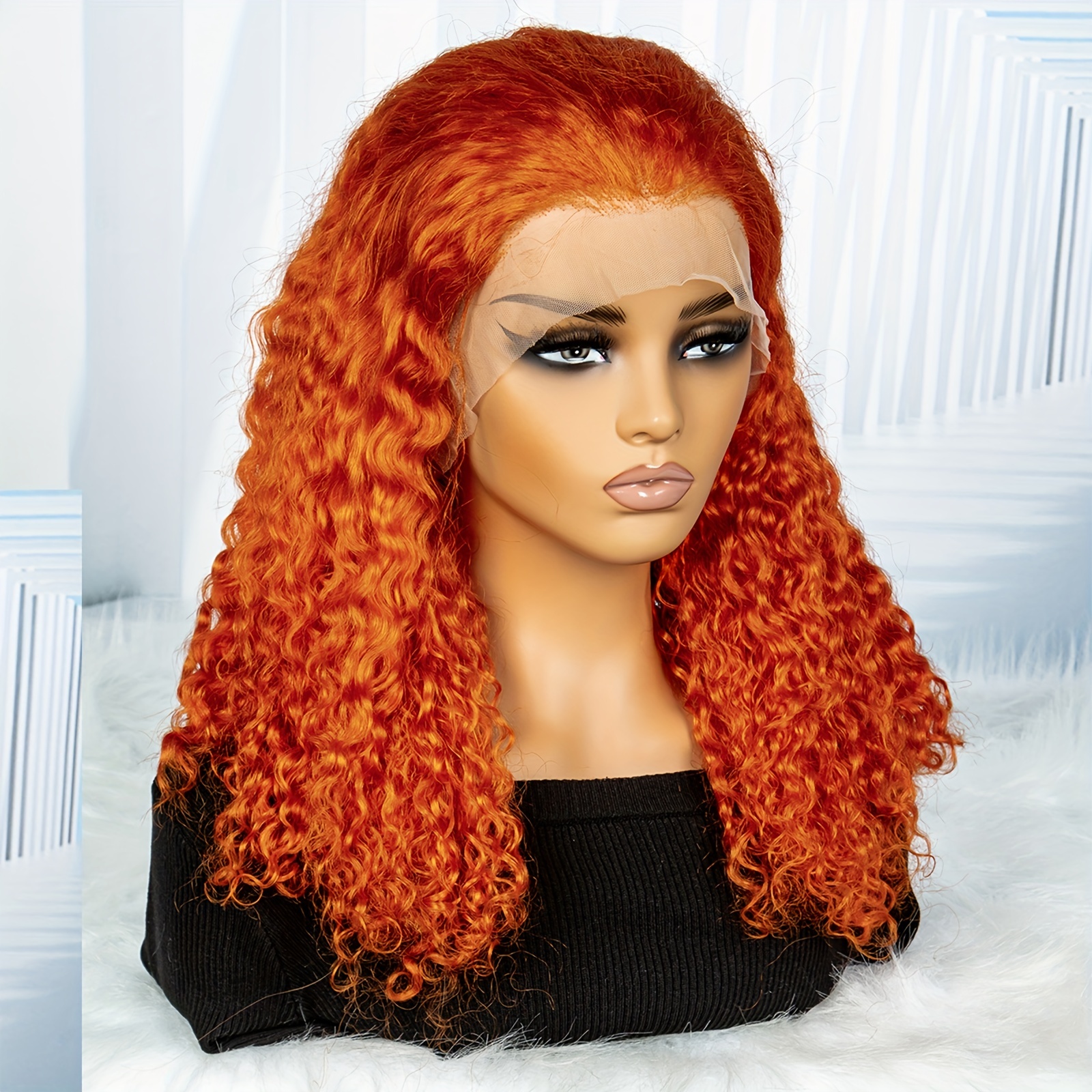 Fluorescent Yellow Long Curly Wavy Synthetic Lace Wig - Temu