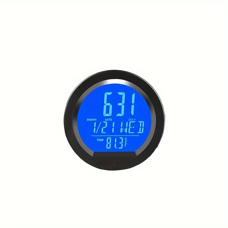 Car Digital Thermometer Clock Automotive Solar - Temu