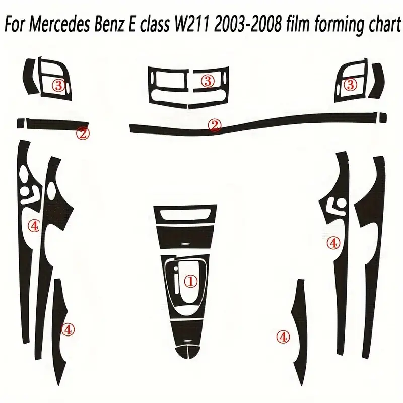 Mercedes E Klasse W211 2003-2008 Innen Zentrale Steuerung Panel Türgriff  Carbon Faser Aufkleber Aufkleber Auto Styling Zubehör - Auto - Temu Austria