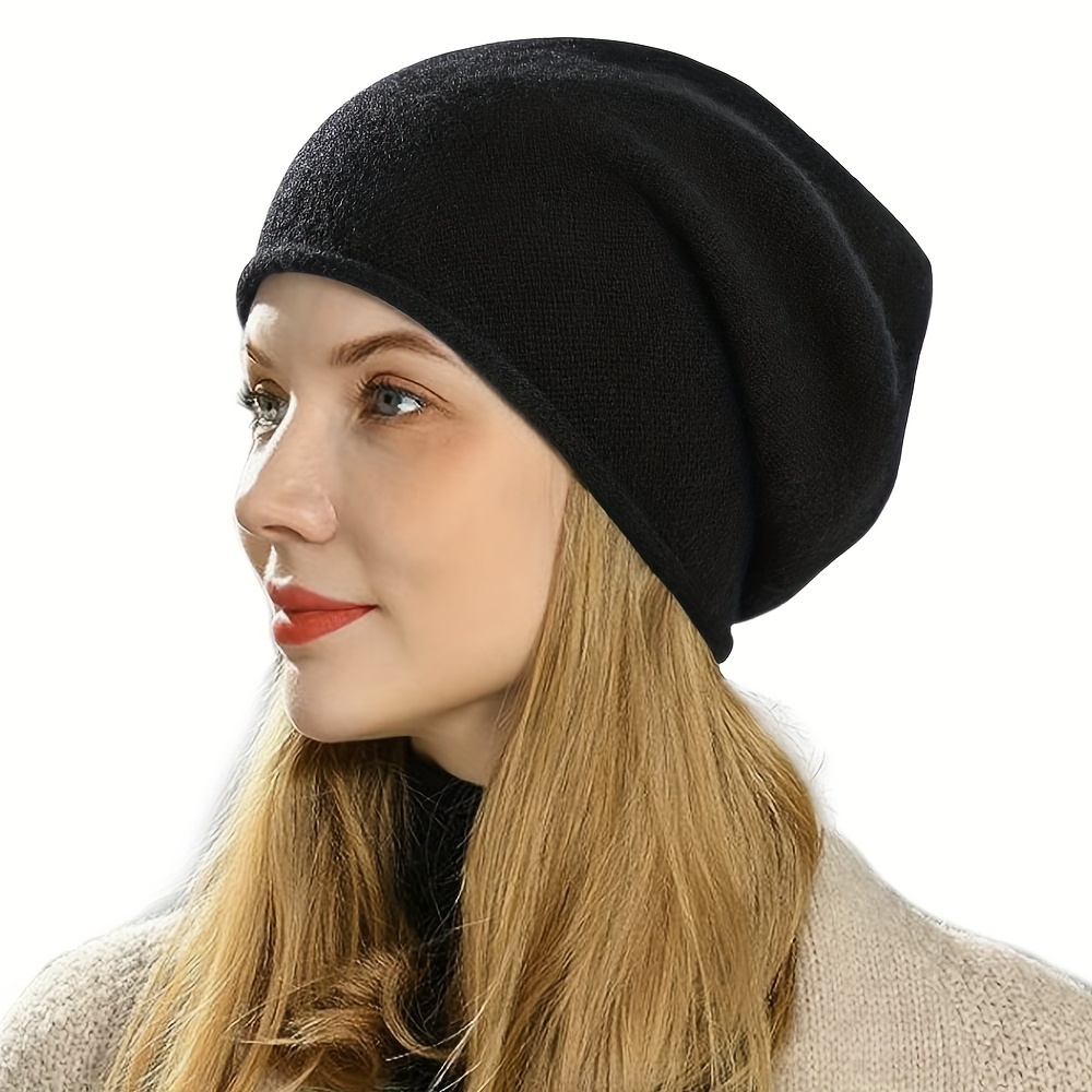 Solid Color Breathable Warm Knit Hat Fashionable Winter - Temu