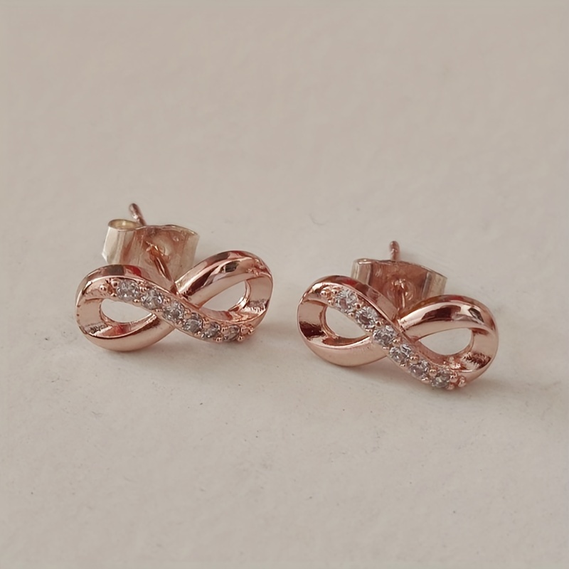 Lucky Cubic Zirconia Infinity Stud Earrings