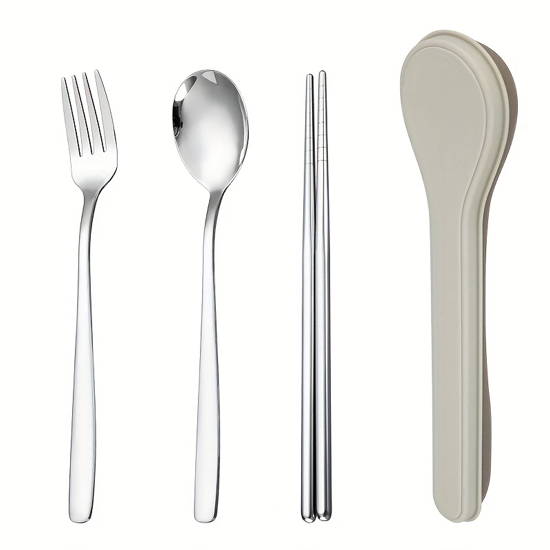 Silverware Set With Case stainless Steel Reusable Spoon - Temu