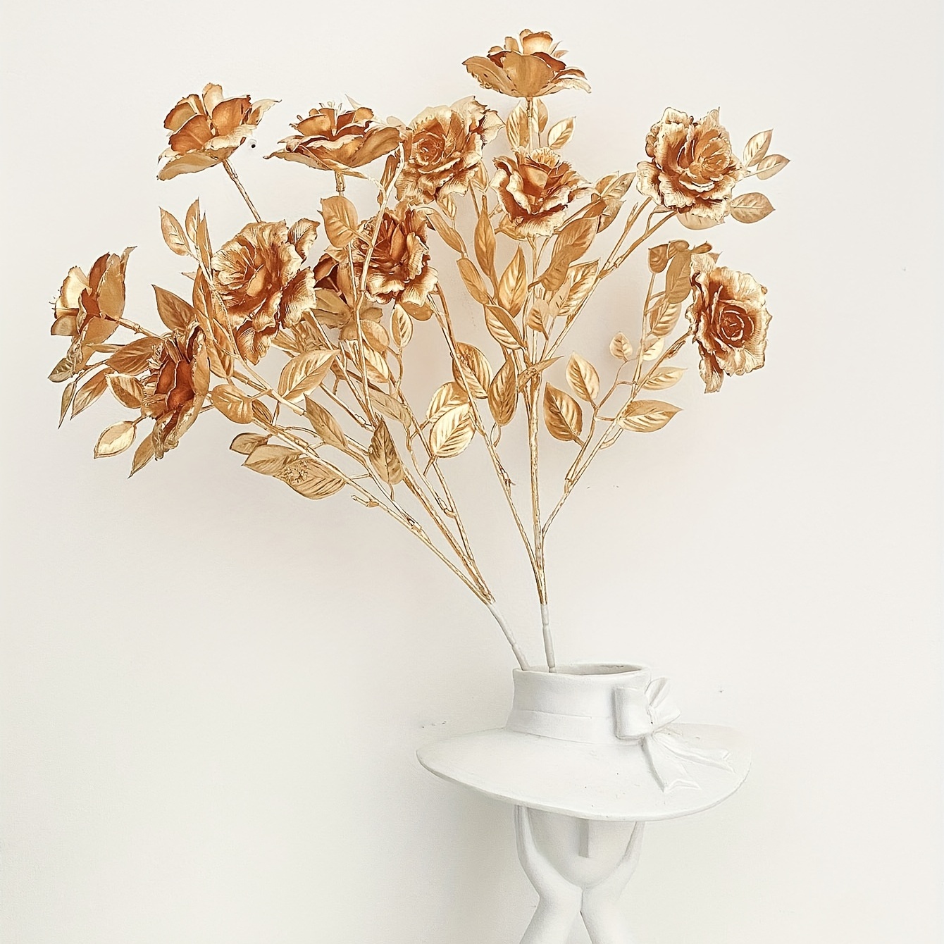 5 Forks Plastic Artificial Flower Simulation Golden Hibiscus - Temu